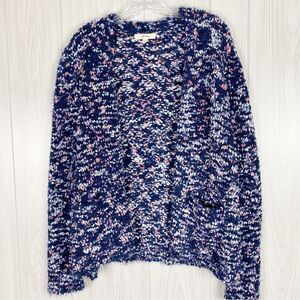 Payton Primrose | Soft Knit Navy Blue Confetti Open Front Cardigan Size Large